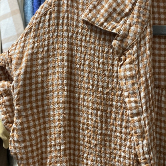 Rusty Orange and White Plaid UO Shirt - Picture 2 of 3